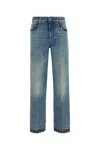 Valentino High Rise Viscose Straight Jeans In Blue