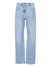 Valentino Straight Leg Five-pocket Trousers With Belt Loops In Blue