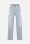 Valentino Womens Denim Blu Lav Chiaro Frayed-hem Straight-leg Denim Jeans In Blue