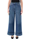 Valentino Garavani Denim Trousers With V Gold In Blue