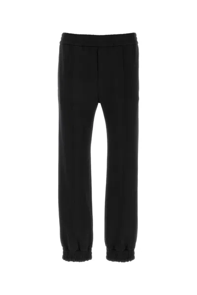 Valentino Jersey Joggers Elastic Waistband Cuffed Hem In Black