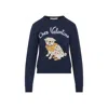 Valentino Dog Design Cotton Sweatshirt In Blue
