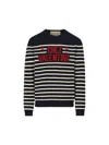 Valentino Garavani Crewneck Sweater With Bold Jacquard Motif In Black