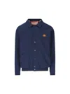 Valentino Logo-patch Overshirt In Blue