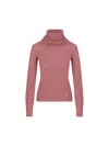 Valentino Pink Maglia Solid Lurex Turtleneck In Blush Rose