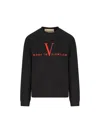 Valentino Crew Neck Sweatshirt Made In Italy In Multi