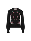 Valentino Floral Patterned Crewneck Cardigan In Multicolour