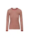 Valentino Striped Crewneck Knitted T-shirt In Red/ecru'