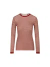 Valentino Striped Crewneck Knitted T-shirt In Red/ecru'