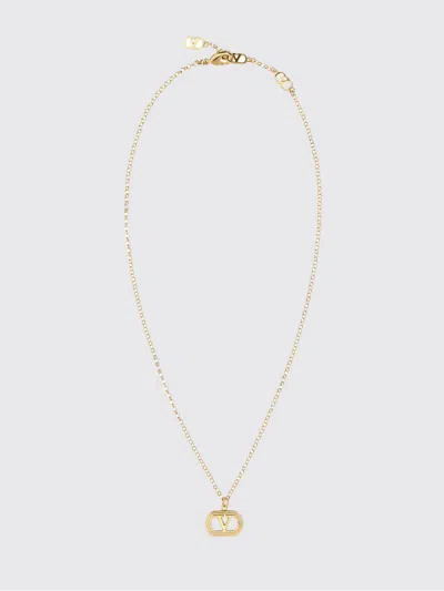 Valentino Garavani Vlogo Signature Metal Necklace With Adjustable 36-40 Cm Circumference In Gold