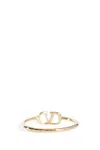 Valentino Polished Thin Band Vlogo Signature Ring In Gold