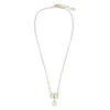 Valentino Chain Link Necklace Pearl Pendant In Gold