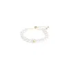 Valentino Pearl Bracelet With Adjustable Closure And Signature Detail In Grey