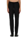 Valentino Regular Fit Black Jogging Pants In Wool-mohair Blend In Black