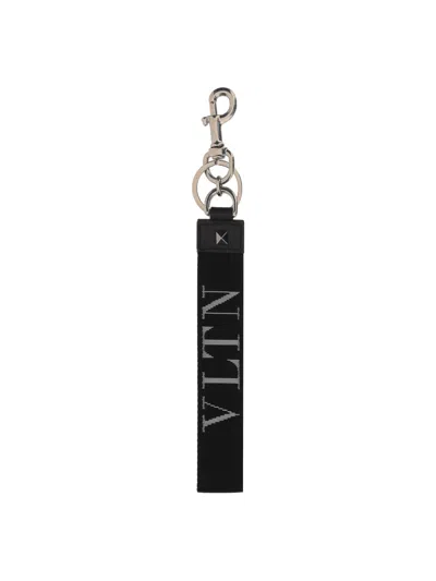 Valentino Garavani Key Ring In Nero-bianco/nero