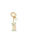 Valentino Le Chat De La Maison Gold-tone And Plastic Key Fob In Gold