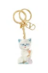 Valentino Le Chat De La Maison Gold-tone And Plastic Key Fob In Gold