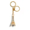 Valentino Vlogo Siganture Eiffel Tower Charm Keyring In Gold