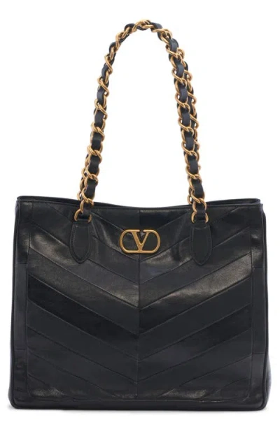 Valentino Garavani Kicky Mitered Patchwork Tote In Black