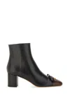 Valentino Bow Detail Block Heel Ankle Boots In Multi