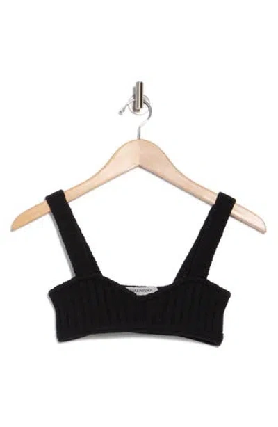 Valentino Garavani Knit Crop Top In Nero