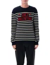 Valentino Garavani Crewneck Sweater With Bold Jacquard Motif In Black
