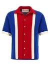 Valentino Garavani Knitted Cotton Shirt With Built-in Stripes In Multi