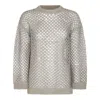 Valentino Sequin-embellished Metallic Open-knit Linen-blend Sweater