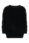 Valentino Off-shoulder Cable Wool Sweater