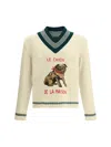 Valentino Le Chien De La Maison Wool Sweater In Neutral