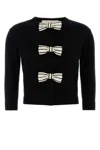 Valentino Garavani Women Black Wool Cardigan