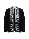 Valentino Sequined Virgin Wool Cardigan In Black