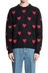 Valentino Wool And Mohair Sweater With Lurex Hearts In Black