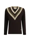 Valentino V-neck Sweater In Wool And Cashmere In Brown
