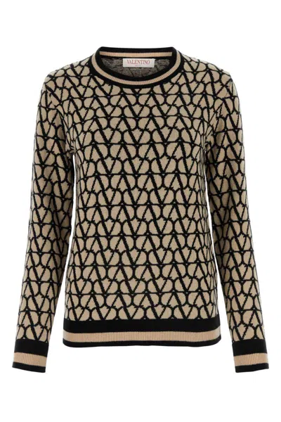 Valentino Toile Iconographe Jumper In Wool And Jacquard In Multi