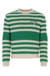 Valentino Two-tone Cotton Sweater In Stripped