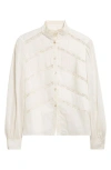 Valentino Garavani Lace Inset Silk Organza Shirt In White