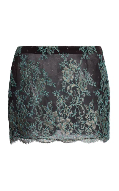 Valentino Garavani Lace Mini Skirt In Animal Print