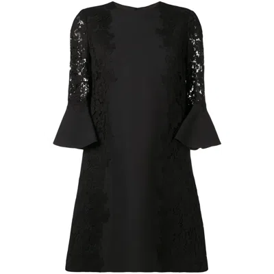 Valentino Garavani Lace-detail Dress In Black