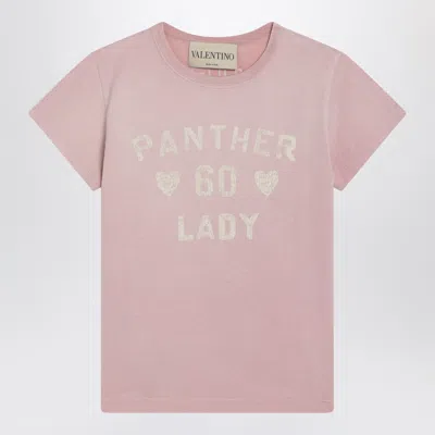 Valentino Garavani Lady T-shirt With Panther Graphic In Pink