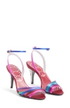 Valentino Ladycrush 85 Satin Sandals In Red