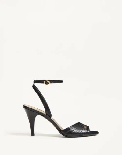 VALENTINO GARAVANI VALENTINO GARAVANI LADYCRUSH KIDSKIN SANDAL 85MM WOMAN BLACK 39