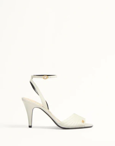 VALENTINO GARAVANI VALENTINO GARAVANI LADYCRUSH KIDSKIN SANDAL 85MM WOMAN IVORY 41.5