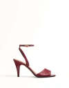 Valentino Dark Red Leather Sandalo Ladycrush In Red