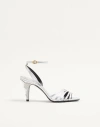 Valentino Garavani Ladycrush Laminated Nappa Sandal With Crystals 85mm Woman Silver 40