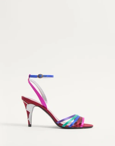 Valentino Garavani Valentino Ladycrush 85 Satin Sandals In Multicoloured