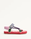 Valentino Garavani Lake Powell Sandal With Grape Embroidery 20mm Woman Multicolour 42 In Red