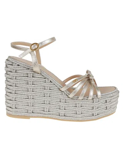 Valentino Garavani Laminated Nappa Wedge Espadrilles
