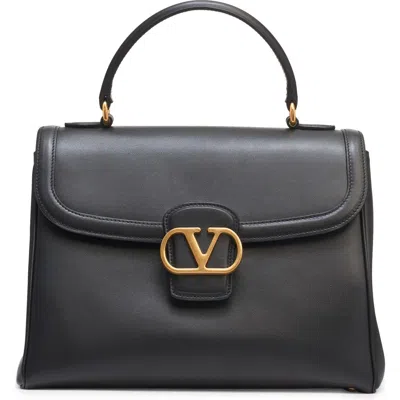 Valentino Garavani Large 9to5 Leather Top Handle Bag In Black