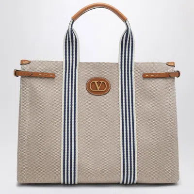 Valentino Garavani Large Antibes Tote Bag In Sand